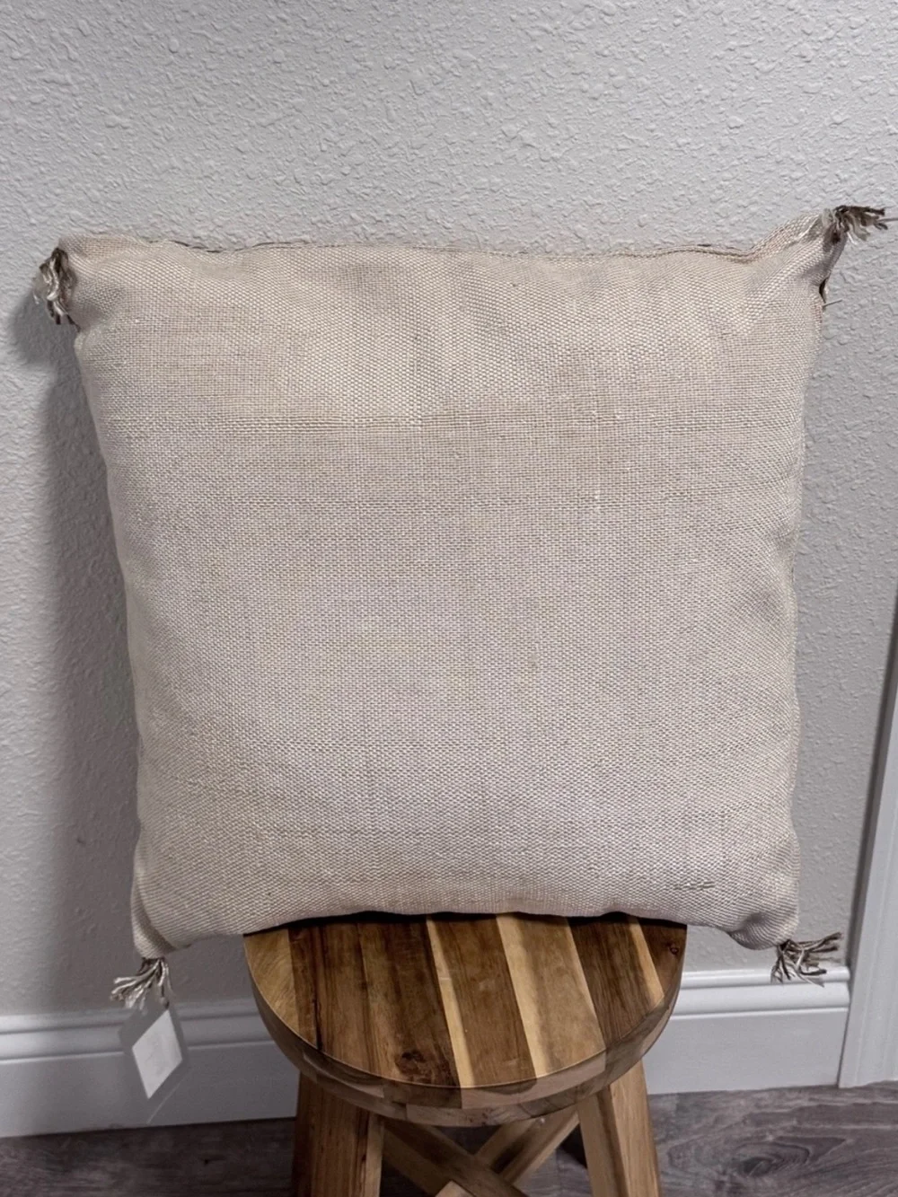 NWT Four Hands Studio Sabra Pillow Khaki Stitch 20x20 Boho